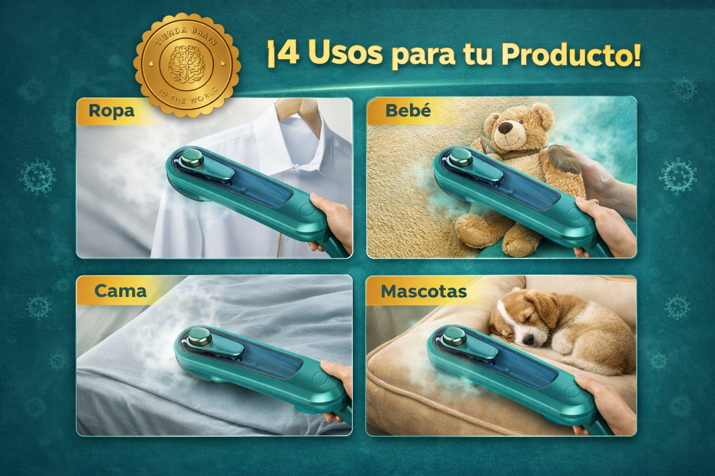 SteamGreen™ 💨💚Mini Plancha Eléctrica A Vapor Verde⭐⭐⭐⭐⭐