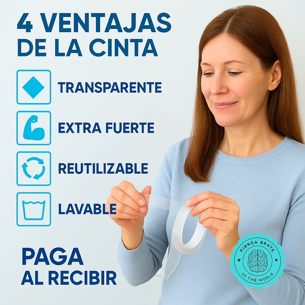 GripFix™ 💪✨Cinta Doble Contacto Transparente 2mtrs