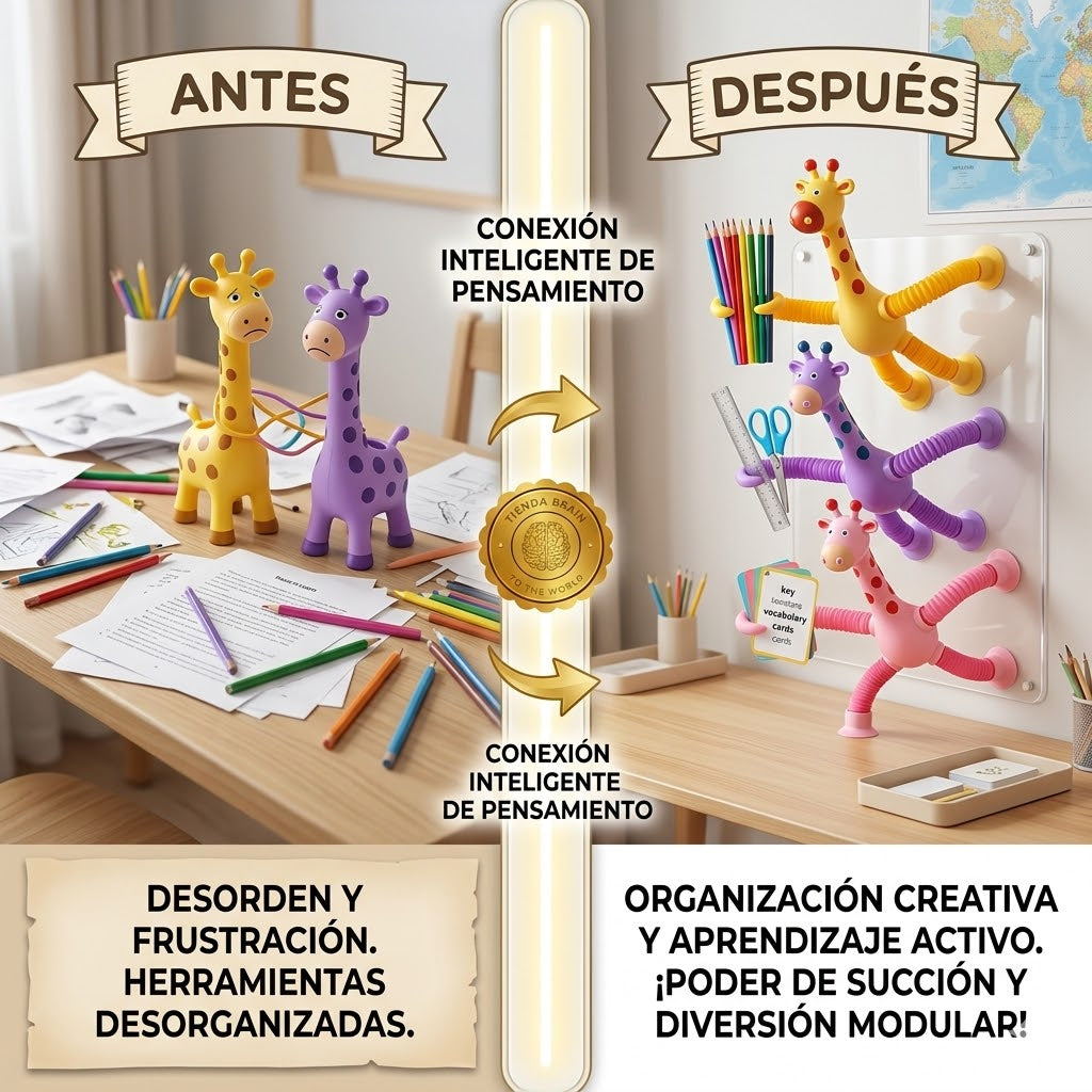 GiraPop™ 🦒💛 Set 4 Piezas Sensorial pop tube jirafa ⭐⭐⭐⭐⭐