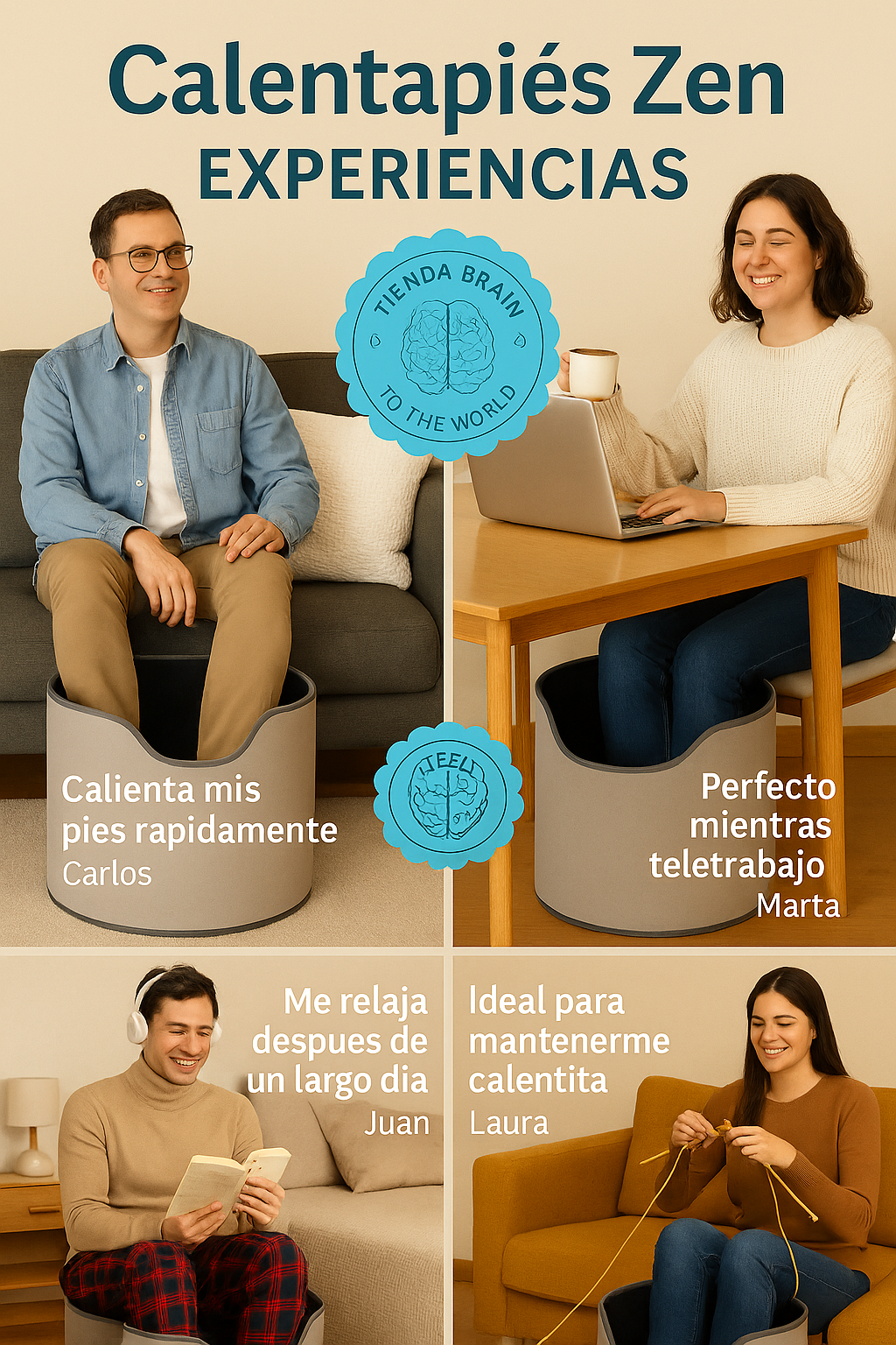 Calentapiés Zen 🌸🔥🛋️ CALENTADOR DE PIES REDONDO