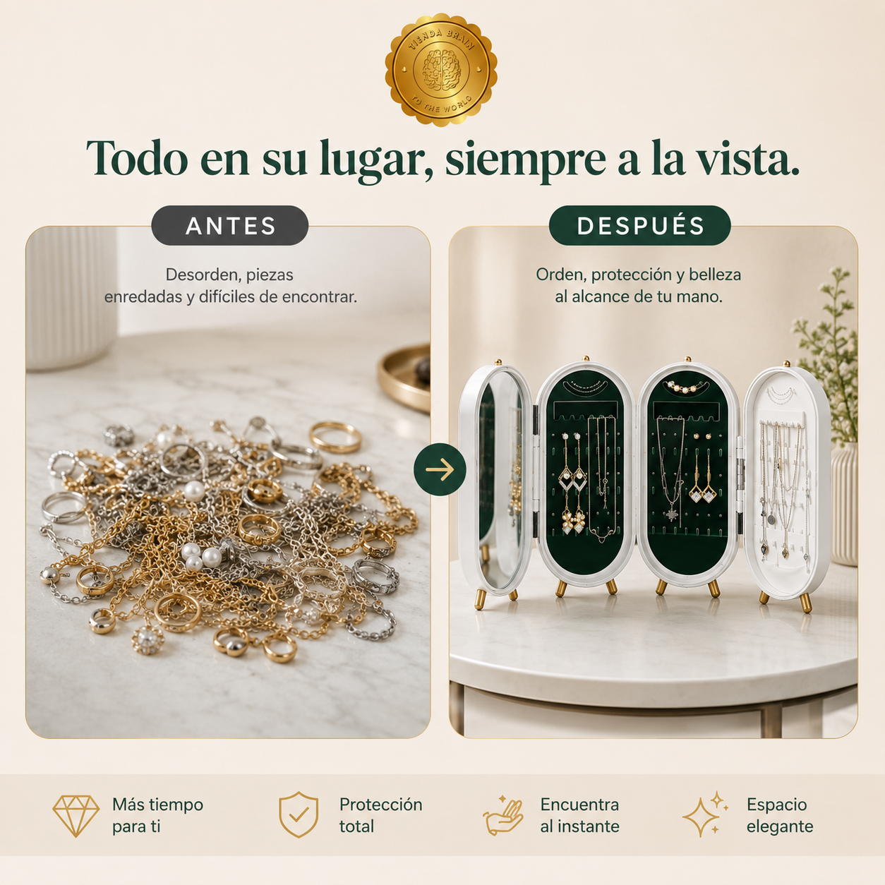💎🧳 SparkleBox™ Joyero Organizador De Joyas Aros Anillos ⭐⭐⭐⭐⭐