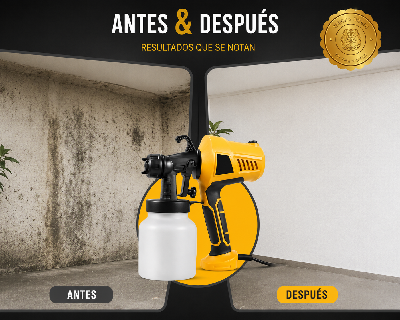 PowerFlow 360™ 🛠️💥COMPRESOR DE PINTURA AMARILLO PISTOLA⭐⭐⭐⭐⭐