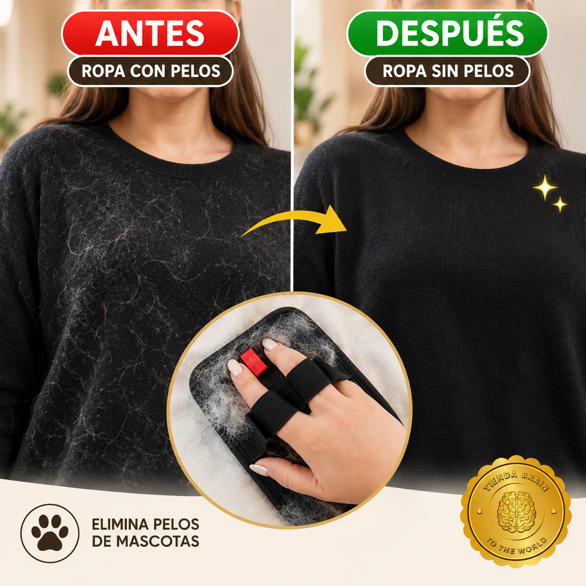 VelvetTouch™ 🧤💎 M - Guante quita pelusa viral tiktok⭐⭐⭐⭐⭐