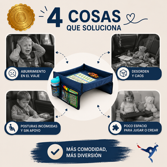 🎒🛋️ Mesa Móvil Para Niños™ Viajes Silla Auto ⭐⭐⭐⭐⭐