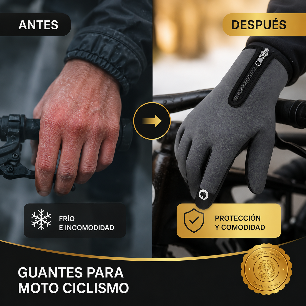 GloveShield™ 🧤🛡️Guantes Moto Ciclismo Protección Frio ⭐⭐⭐⭐⭐