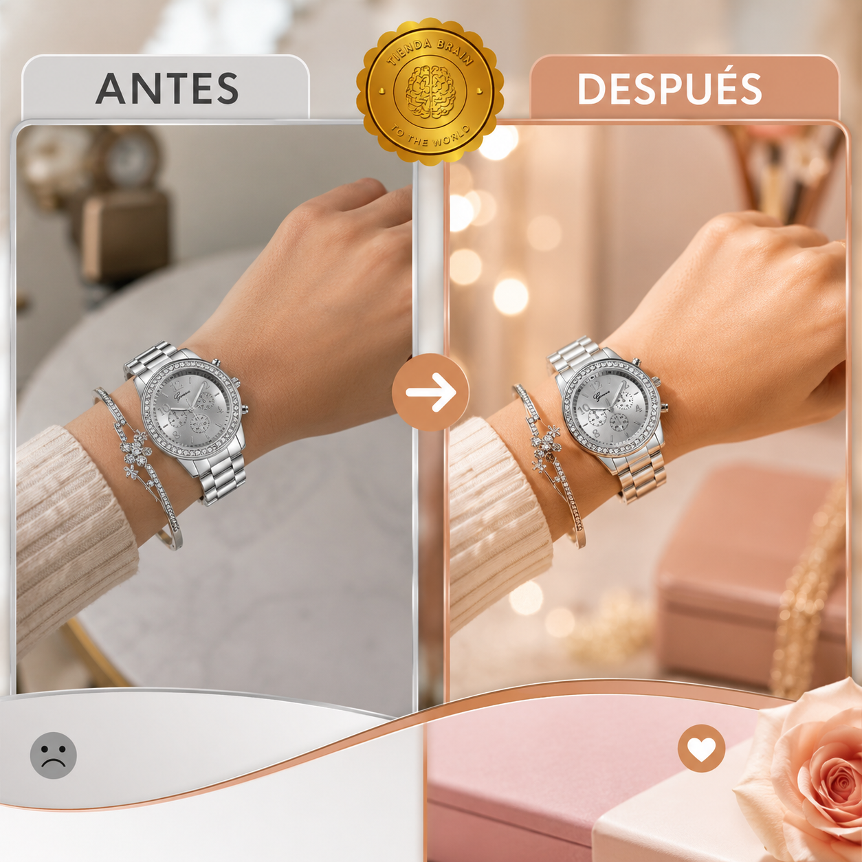 DivinaHora™ 💖⏳Set Reloj Clásico+ Pulsera Para Mujer⭐⭐⭐⭐⭐