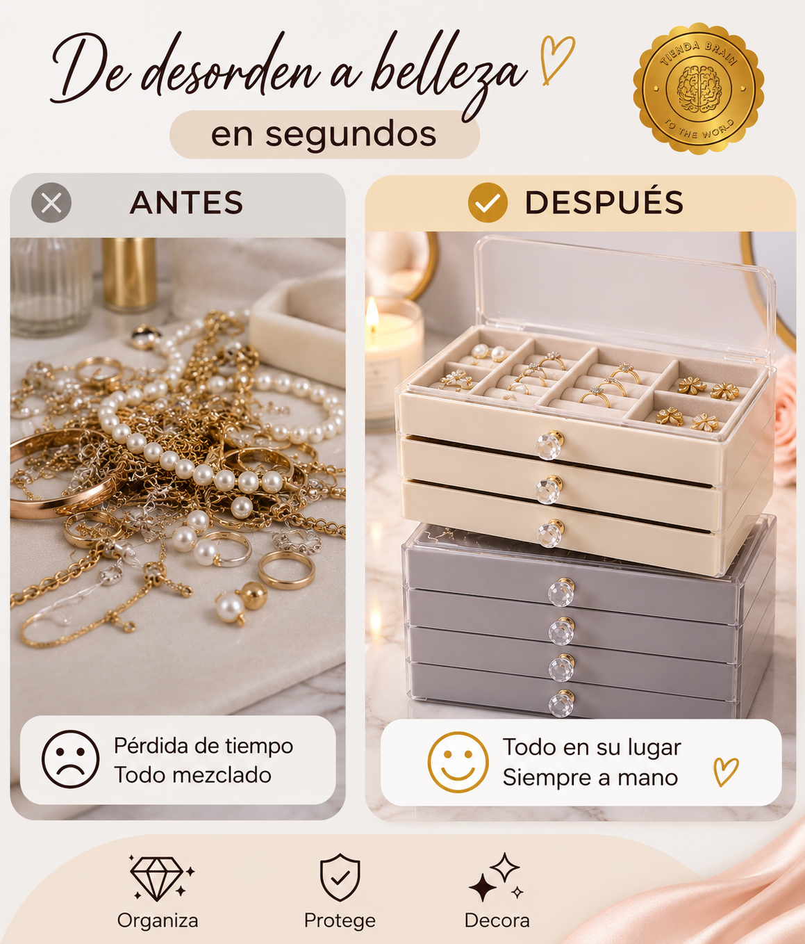 GlamTower™ 👑📦💫Joyero 3 Pisos⭐⭐⭐⭐⭐
