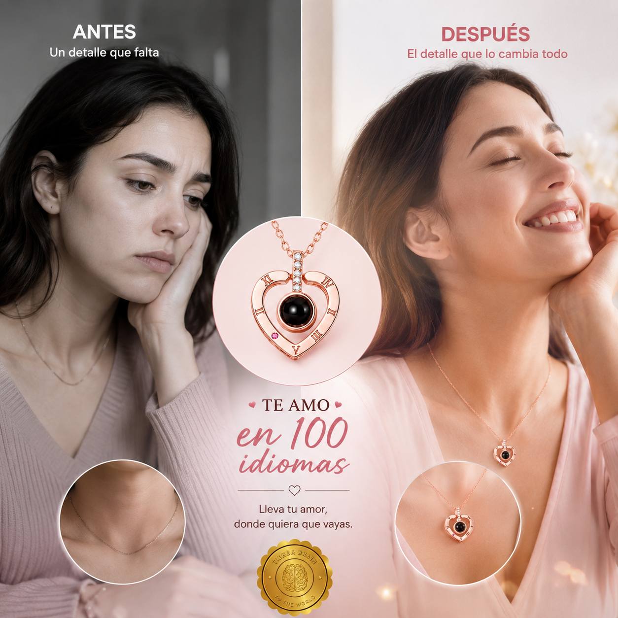 ❤️🌎 ReflectLove™ Collar Reflectante Te Amo 100 idiomas⭐⭐⭐⭐⭐