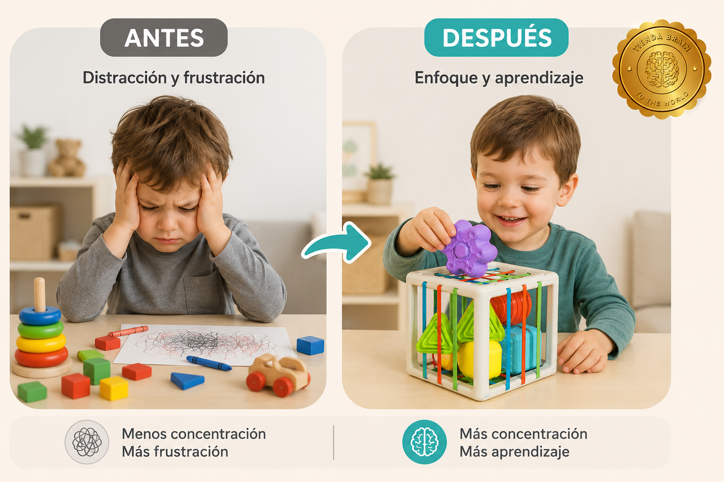 CubiMont™ 🌱📦CUBO SENSORIAL CON FIGURAS GEOMETRICAS M⭐⭐⭐⭐⭐