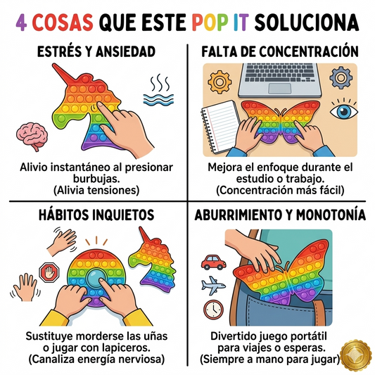 FocusPop™ 🎯🫧Pack Pop It Sensorial Para Niños ⭐⭐⭐⭐⭐