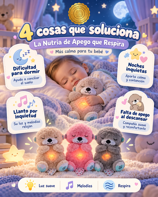 🦦💗 NutriaCalma™ – Peluche de Apego que Respira para Bebé 👶💤 ⭐⭐⭐⭐⭐