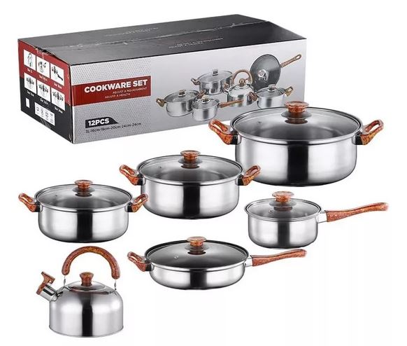 🍲✨ SteelSet™: Ollas de Acero Inoxidable 12 Piezas 🥘🔪⭐⭐⭐⭐⭐