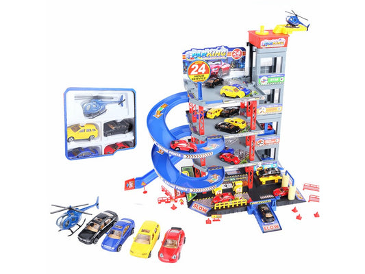 ParkNPlay™ 🚙🎮City Parking Playset Con 4 Vehículos 1 H