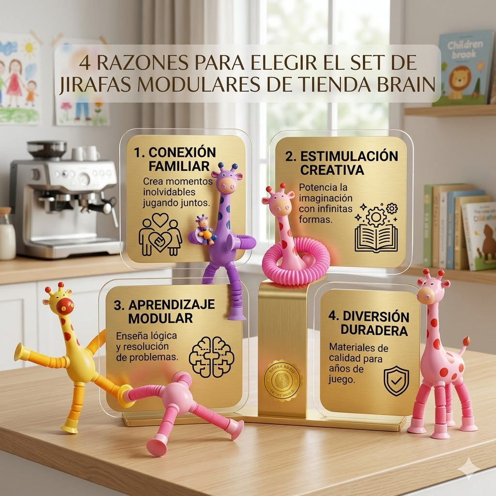 GiraPop™ 🦒💛 Set 4 Piezas Sensorial pop tube jirafa ⭐⭐⭐⭐⭐