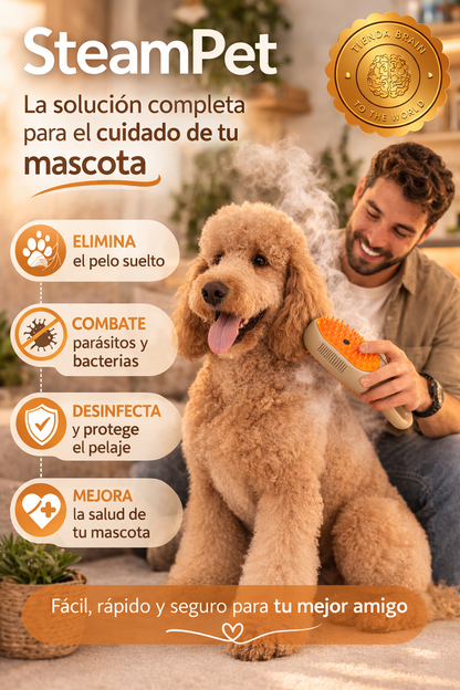 SteamPet™ 🐶🌫️Cepillo mascota vapor⭐⭐⭐⭐⭐