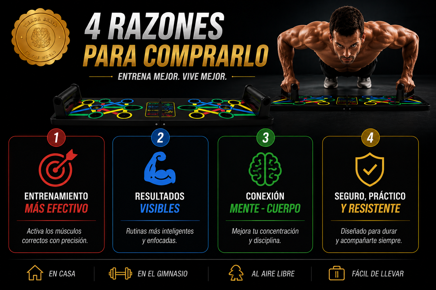 FlexPro™ 🧱🏃‍♂️💥Tabla Push Up Flexiones ⭐⭐⭐⭐⭐