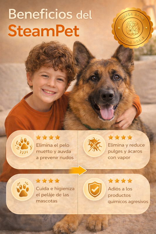 SteamPet™ 🐶🌫️Cepillo mascota vapor⭐⭐⭐⭐⭐