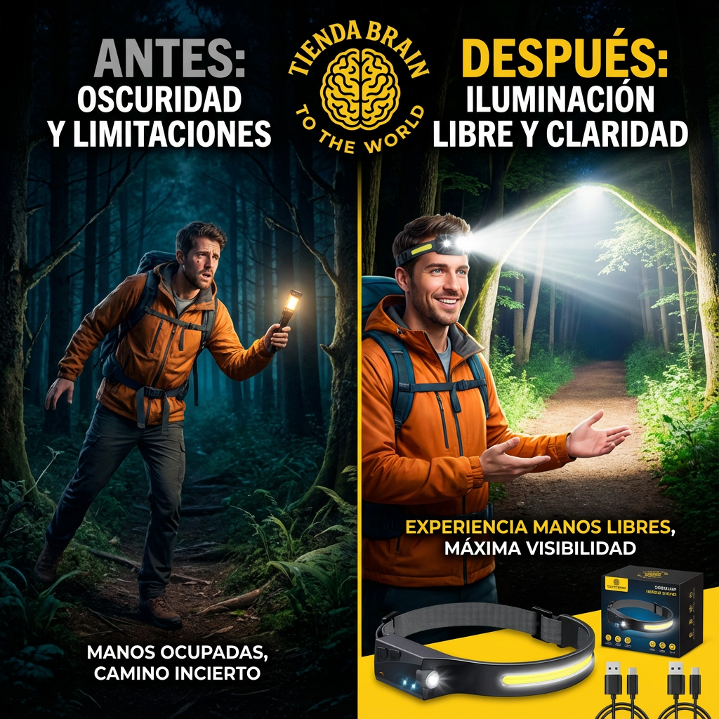 HeadBeam™ 💡🧢cintillo linterna recargable ⭐⭐⭐⭐⭐