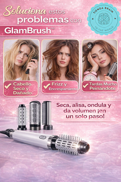 GlamBrush™ ✨🎀💨CEPILLO SECADOR. RISADOR ,PEINE 4 EN 1⭐⭐⭐⭐⭐