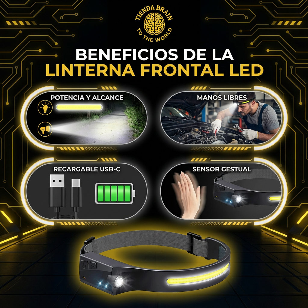 HeadBeam™ 💡🧢cintillo linterna recargable ⭐⭐⭐⭐⭐