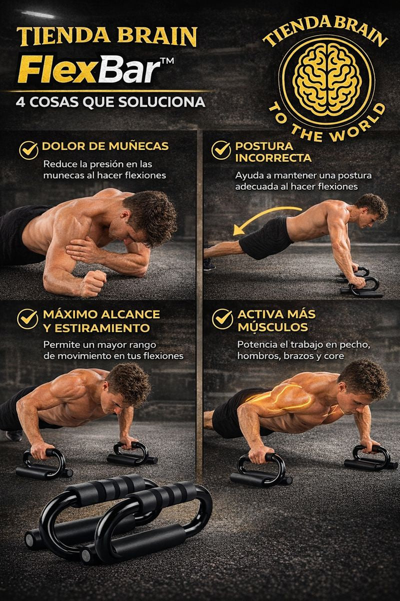 FlexBar™ 🤸‍♂️🛠️Soporte Barra Multifuncional Pushup Tipo ⭐⭐⭐⭐⭐
