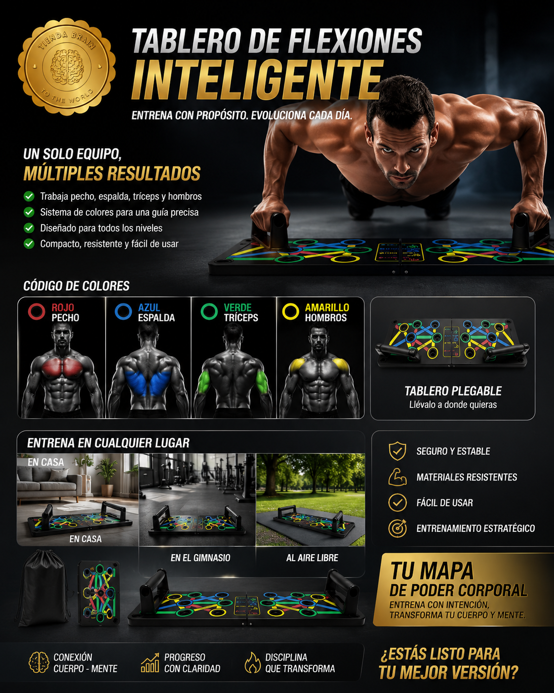 FlexPro™ 🧱🏃‍♂️💥Tabla Push Up Flexiones ⭐⭐⭐⭐⭐