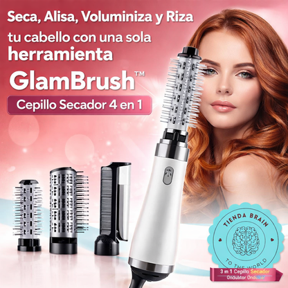 GlamBrush™ ✨🎀💨CEPILLO SECADOR. RISADOR ,PEINE 4 EN 1⭐⭐⭐⭐⭐