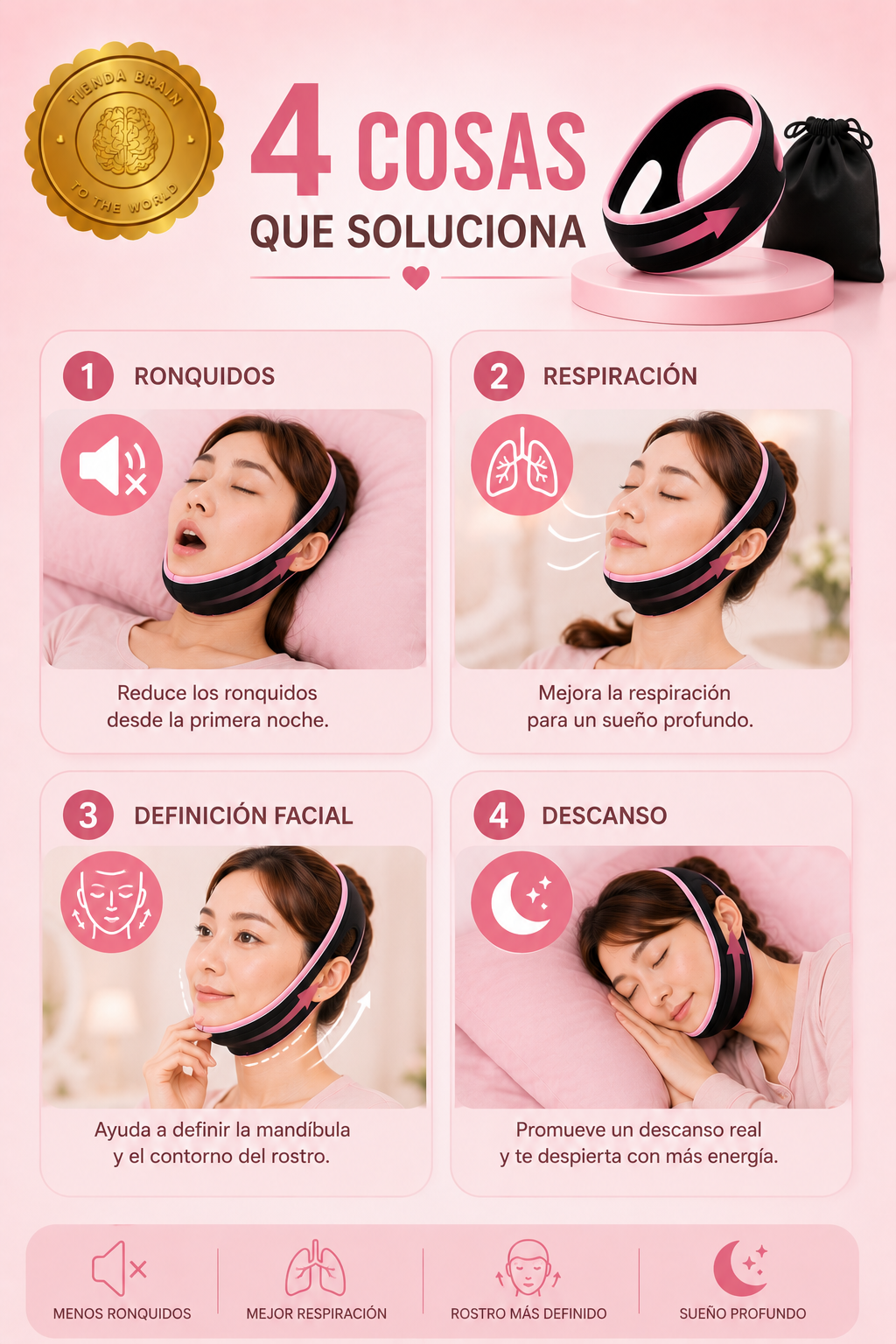 SleepQueen Band™ 👑💤 Banda anti-ronquido mujer winner⭐⭐⭐⭐⭐