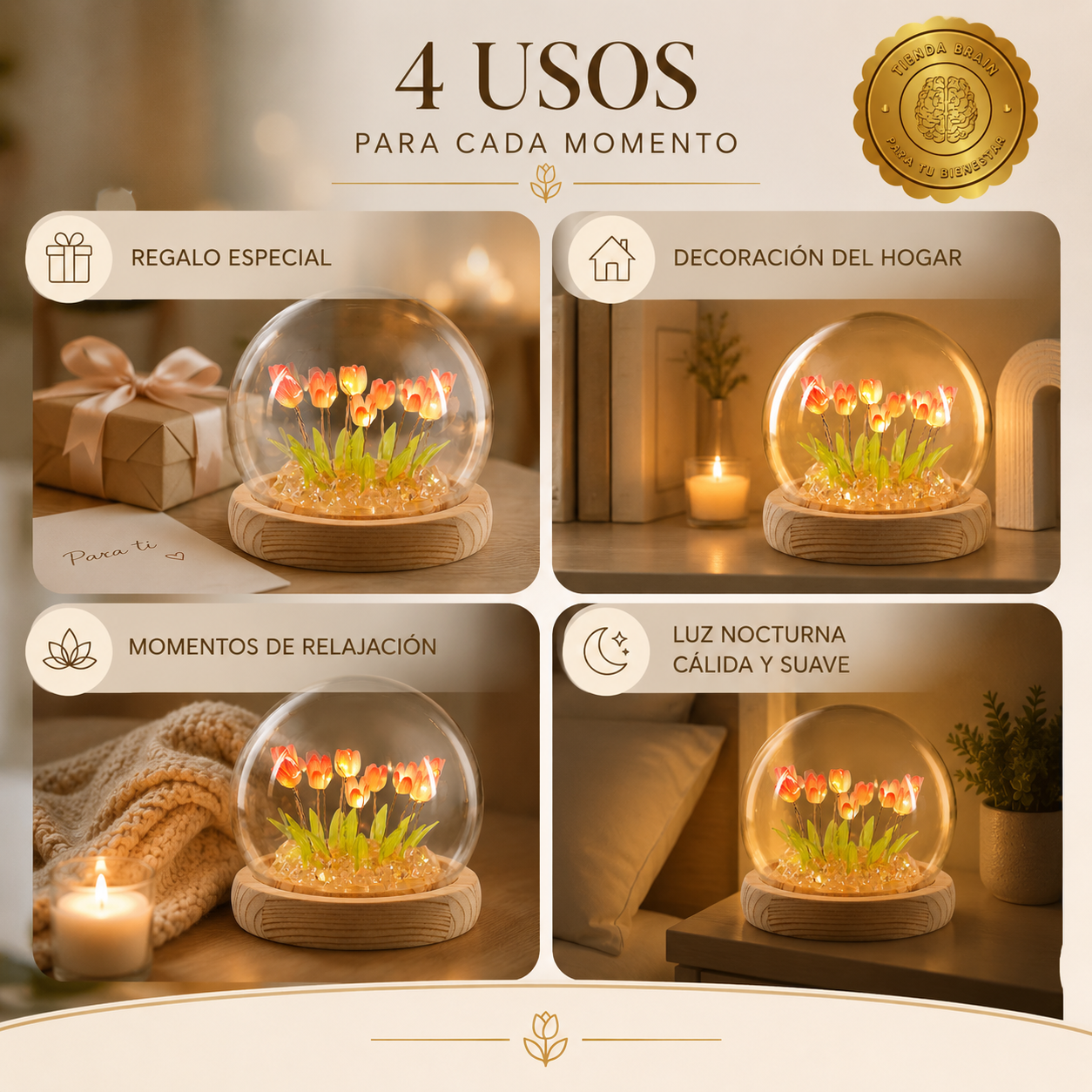 🌷💡 TulipGlow™: Lámpara LED Esfera de Tulipanes ✨🌸 ⭐⭐⭐⭐⭐