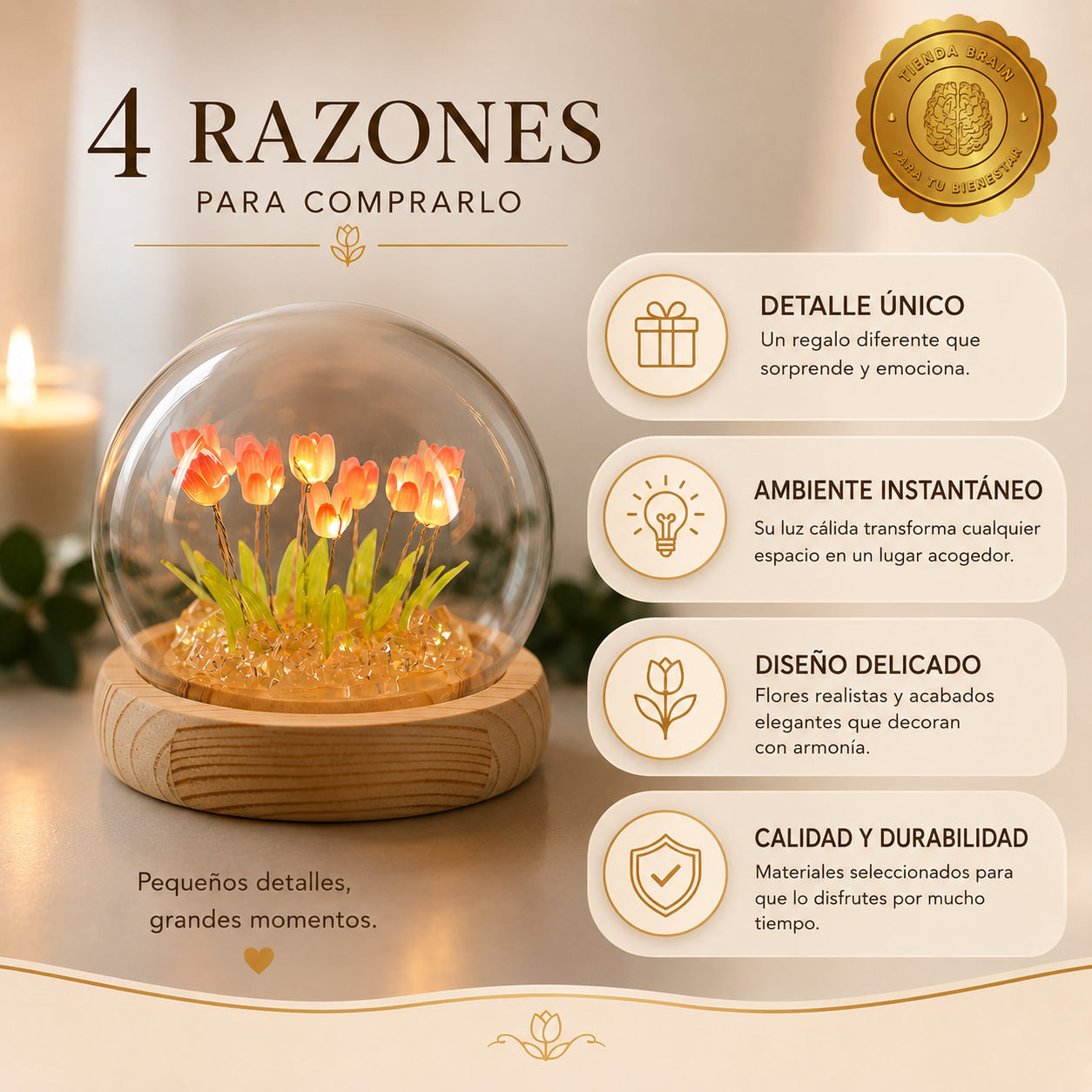 🌷💡 TulipGlow™: Lámpara LED Esfera de Tulipanes ✨🌸 ⭐⭐⭐⭐⭐