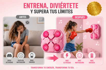 🥊🎶 PinkBeat™: Máquina de Boxeo Musical Rosada 💖🎧 ⭐⭐⭐⭐⭐