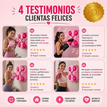 🥊🎶 PinkBeat™: Máquina de Boxeo Musical Rosada 💖🎧 ⭐⭐⭐⭐⭐