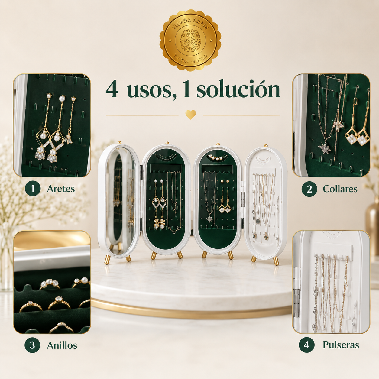 💎🧳 SparkleBox™ Joyero Organizador De Joyas Aros Anillos ⭐⭐⭐⭐⭐