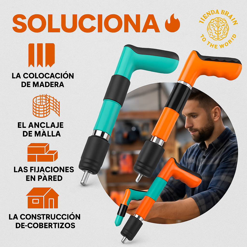 NailForce™ 🔫🔩PISTOLA DE CLAVOS + 200 CLAVOS ⭐⭐⭐⭐⭐