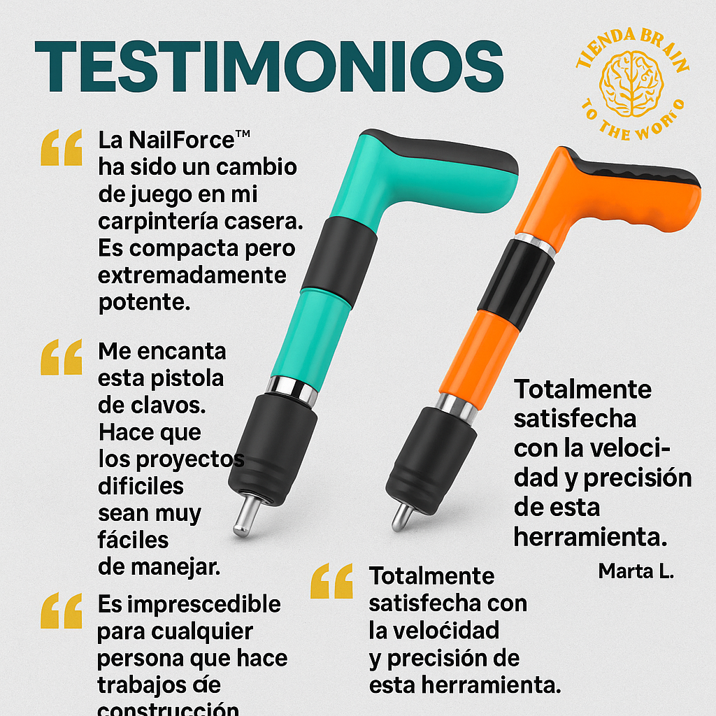 NailForce™ 🔫🔩PISTOLA DE CLAVOS + 200 CLAVOS ⭐⭐⭐⭐⭐