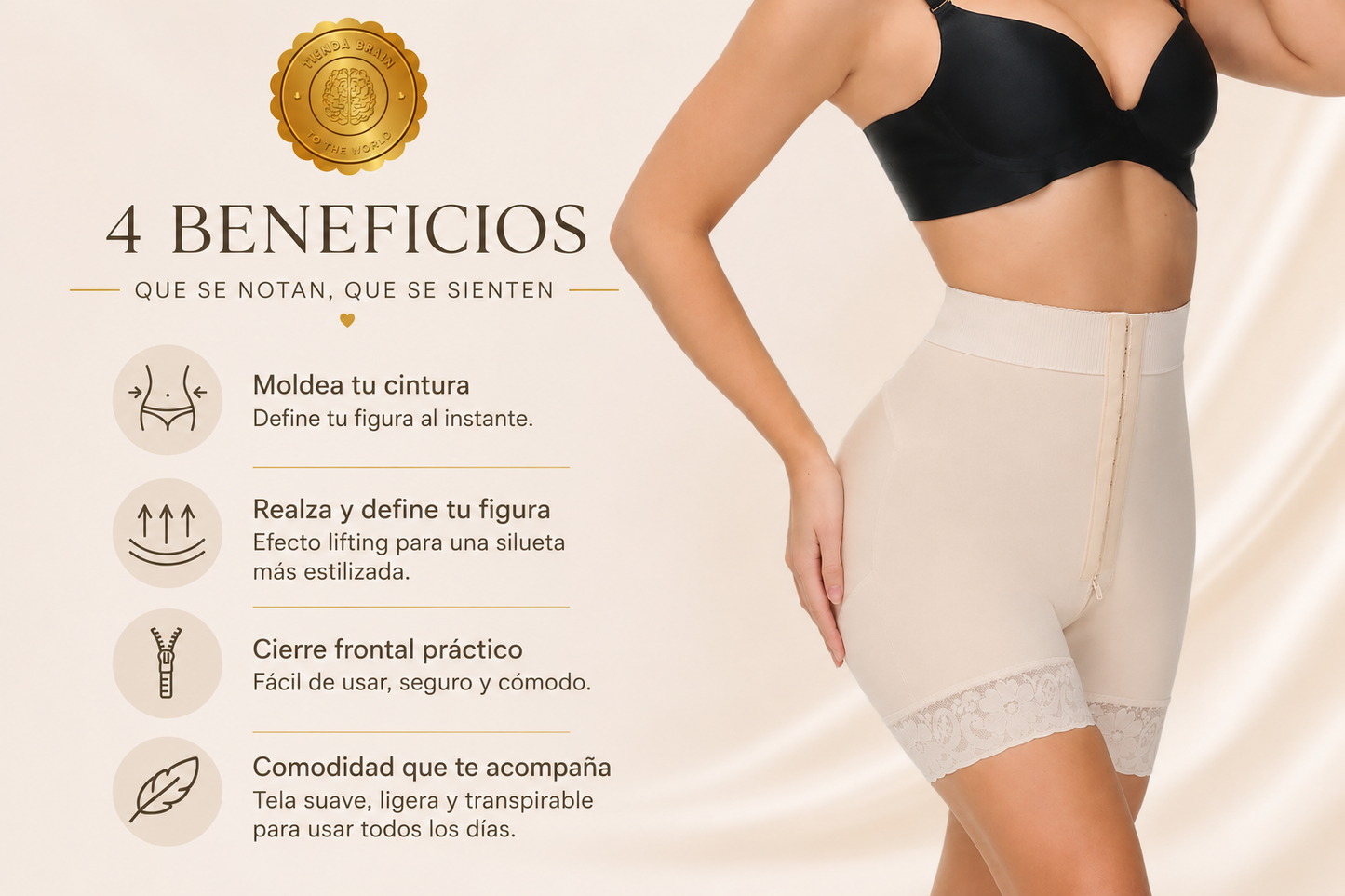 CurveLuxe™ ✨🖤🌸Faja Short Levanta Gluteo Aplana Abdomen ⭐⭐⭐⭐⭐