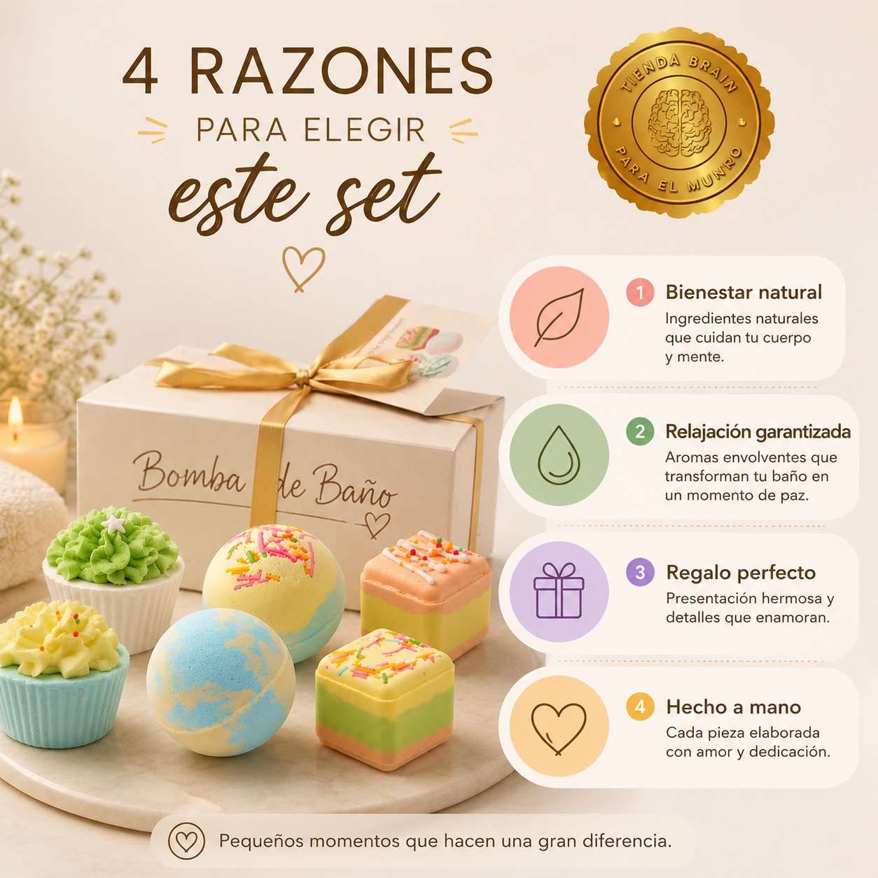 BathCakes™ 🧁🛁💖Set de 6 pcs Bombas CUP CAKE Bañera ⭐⭐⭐⭐⭐