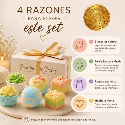 BathCakes™ 🧁🛁💖Set de 6 pcs Bombas CUP CAKE Bañera ⭐⭐⭐⭐⭐