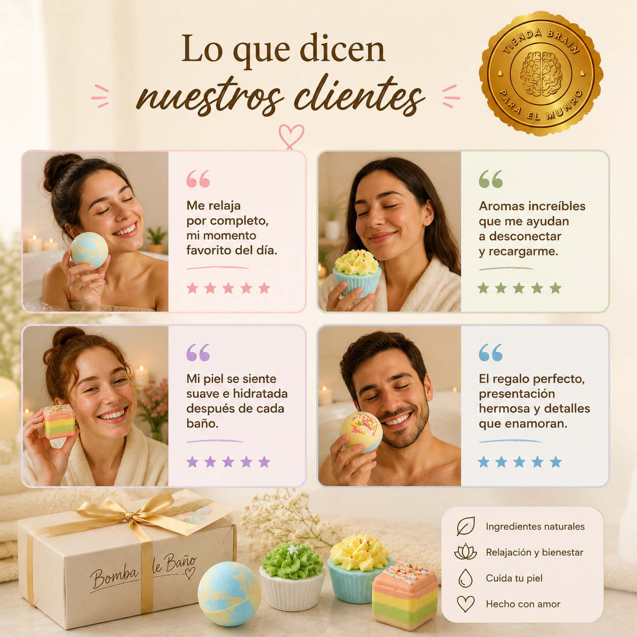 BathCakes™ 🧁🛁💖Set de 6 pcs Bombas CUP CAKE Bañera ⭐⭐⭐⭐⭐