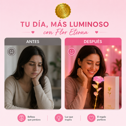 GlowBox™ 💖✨Caja Rosa Eterna Con Luz LED Colorida ⭐⭐⭐⭐⭐