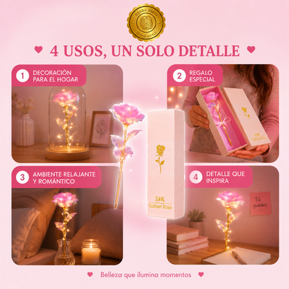 GlowBox™ 💖✨Caja Rosa Eterna Con Luz LED Colorida ⭐⭐⭐⭐⭐