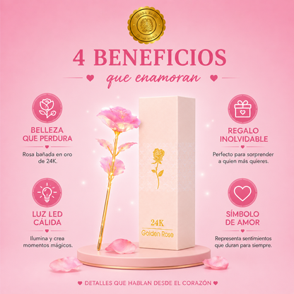 GlowBox™ 💖✨Caja Rosa Eterna Con Luz LED Colorida ⭐⭐⭐⭐⭐