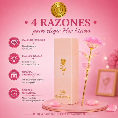 GlowBox™ 💖✨Caja Rosa Eterna Con Luz LED Colorida ⭐⭐⭐⭐⭐