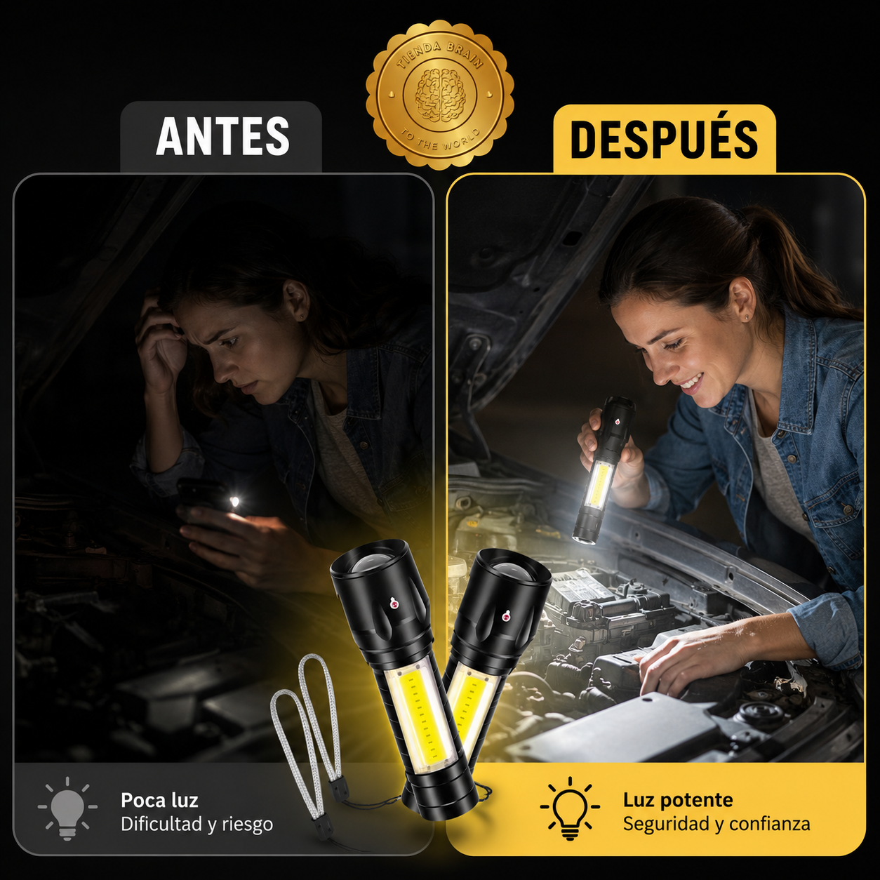 AuraBeam Duo™ 💎🔋 2 Mini Linterna Led Recargable Bolsillo⭐⭐⭐⭐⭐