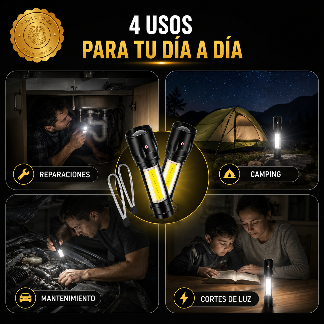 AuraBeam Duo™ 💎🔋 2 Mini Linterna Led Recargable Bolsillo⭐⭐⭐⭐⭐
