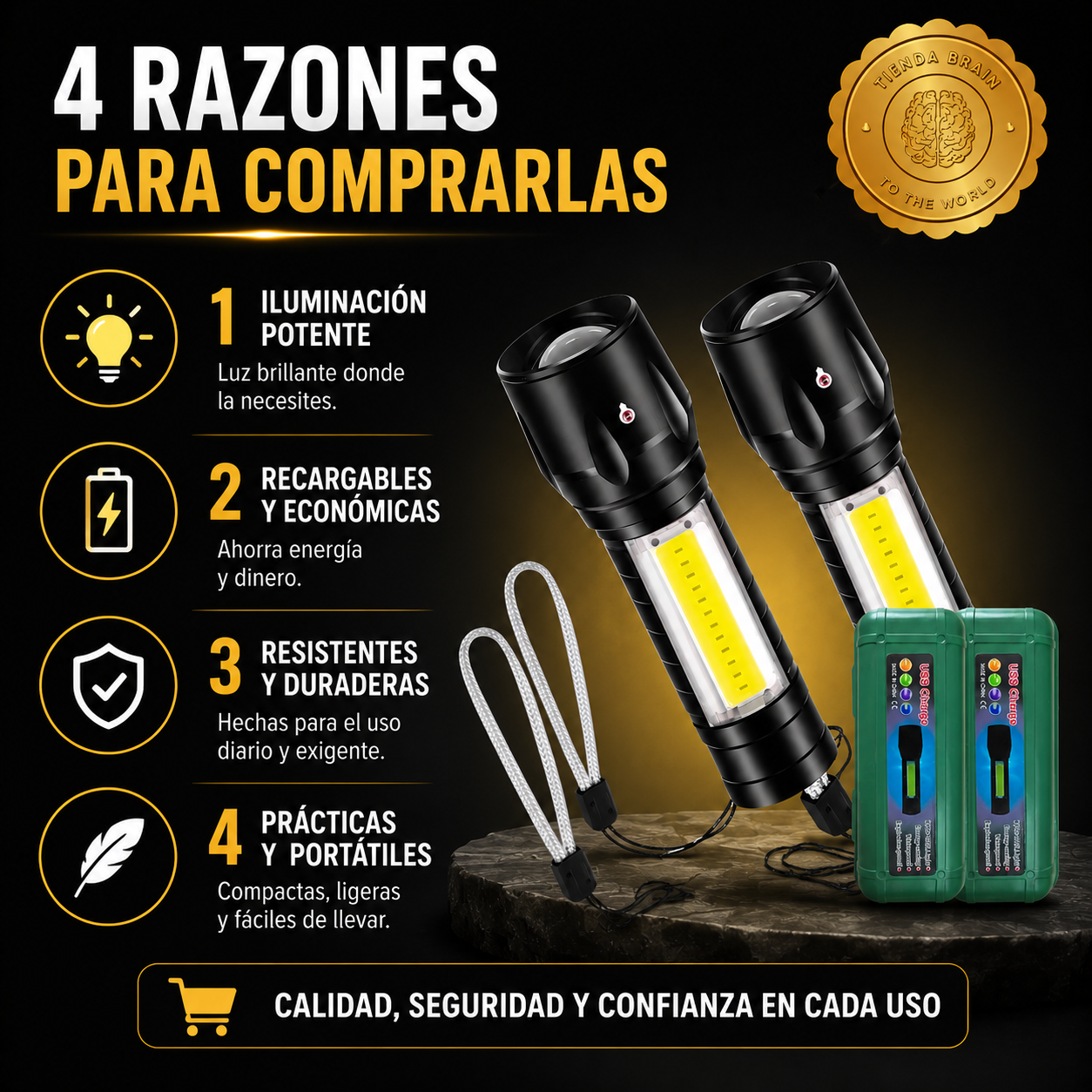 AuraBeam Duo™ 💎🔋 2 Mini Linterna Led Recargable Bolsillo⭐⭐⭐⭐⭐