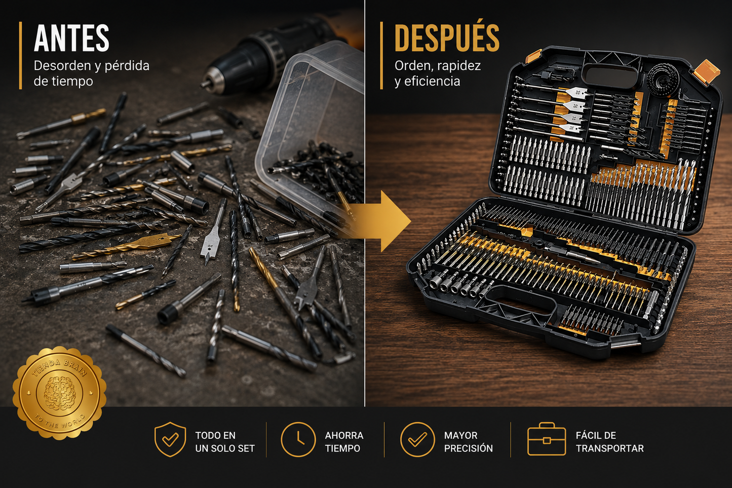 DrillMaster 246™ 🛠️🔥 caja 246 Puntas De Taladros Brocas Dados⭐⭐⭐⭐⭐