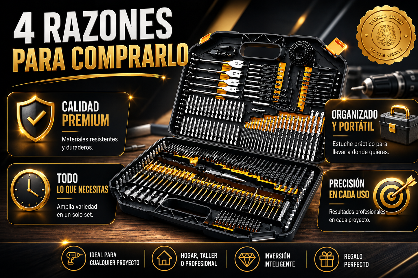 DrillMaster 246™ 🛠️🔥 caja 246 Puntas De Taladros Brocas Dados⭐⭐⭐⭐⭐