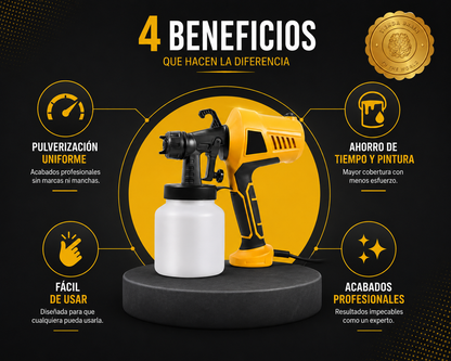 PowerFlow 360™ 🛠️💥COMPRESOR DE PINTURA AMARILLO PISTOLA⭐⭐⭐⭐⭐