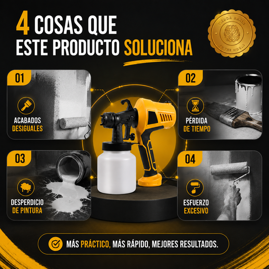 PowerFlow 360™ 🛠️💥COMPRESOR DE PINTURA AMARILLO PISTOLA⭐⭐⭐⭐⭐